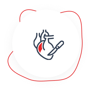 ikona serca z przyłożonym skalpelem